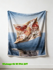 Luxury Hermès Hot Air Balloon Flannel Sofa Throw Blanket IMG_5171